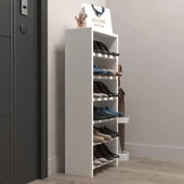Kenzlife ayakkabılık mısri mat beyaz suntalam 095*040*20 oniki çift ayakkabı kapasitesi arkalıksız - 2