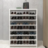 Kenzlife kapaklı ayakkabılık bosnevi mat beyaz suntalam 110*080*30 yimisekiz çift ayakkabı kapasitesi arkalıksız thumbnail 2