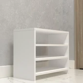 Kenzlife kapaklı ayakkabılık bosnevi mat beyaz suntalam 050*060*30 dokuz çift ayakkabı kapasitesi arkalıksız thumbnail 3