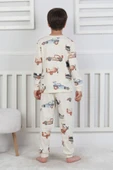 Racing Car And Aeroplane Desenli Erkek Çocuk Pijama Takımı thumbnail 7