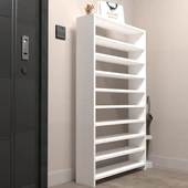 Kenzlife ayakkabılık mısri mat beyaz suntalam 140*080*20 otuzaltı çift ayakkabı kapasitesi arkalıksız - 3