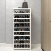 Kenzlife kapaklı ayakkabılık bosnevi mat beyaz suntalam 140*060*30 yirmiyedi çift ayakkabı kapasitesi arkalıksız - 2