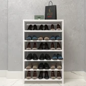 Kenzlife kapaklı ayakkabılık bosnevi mat beyaz suntalam 095*060*30 onsekiz çift ayakkabı kapasitesi arkalıksız thumbnail 2