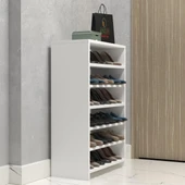 Kenzlife ayakkabılık konevi mat beyaz suntalam 095*060*30 onsekiz çift ayakkabı kapasitesi arkalıksız - 1