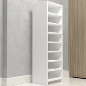 Kenzlife ayakkabılık konevi mat beyaz suntalam 125*040*30 onaltı çift ayakkabı kapasitesi arkalıksız - 3