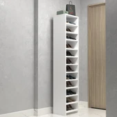 Kenzlife ayakkabılık konevi mat beyaz suntalam 183*040*30 yirmidört çift ayakkabı kapasitesi arkalıksız thumbnail 1