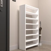 Kenzlife ayakkabılık mısri mat beyaz suntalam 110*060*20 yirmibir çift ayakkabı kapasitesi arkalıksız - 3