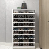 Kenzlife kapaklı ayakkabılık bosnevi mat beyaz suntalam 140*080*30 otuzaltı çift ayakkabı kapasitesi arkalıksız thumbnail 2