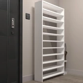 Kenzlife ayakkabılık mısri mat beyaz suntalam 170*060*20 otuzüç çift ayakkabı kapasitesi arkalıksız thumbnail 3