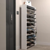 Kenzlife ayakkabılık mısri mat beyaz suntalam 170*060*20 otuzüç çift ayakkabı kapasitesi arkalıksız thumbnail 1