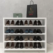 Kenzlife ayakkabılık konevi mat beyaz suntalam 065*080*30 onaltı çift ayakkabı kapasitesi arkalıksız thumbnail 2