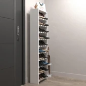 Kenzlife ayakkabılık mısri mat beyaz suntalam 155*040*20 yirmi çift ayakkabı kapasitesi arkalıksız - 2