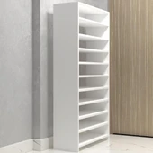 Kenzlife ayakkabılık konevi mat beyaz suntalam 155*080*30 kırk çift ayakkabı kapasitesi arkalıksız - 3