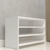 Kenzlife kapaklı ayakkabılık bosnevi mat beyaz suntalam 050*080*30 oniki çift ayakkabı kapasitesi arkalıksız thumbnail 3