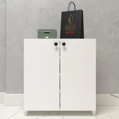 Kenzlife kapaklı ayakkabılık bosnevi mat beyaz suntalam 065*060*30 oniki çift ayakkabı kapasitesi arkalıksız thumbnail 1