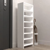 Kenzlife ayakkabılık mısri mat beyaz suntalam 110*040*20 ondört çift ayakkabı kapasitesi arkalıksız - 3