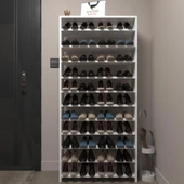 Kenzlife ayakkabılık mısri mat beyaz suntalam 183*060*20 otuzaltı çift ayakkabı kapasitesi arkalıksız thumbnail 2