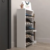 Kenzlife ayakkabılık mısri mat beyaz suntalam 080*040*20 on çift ayakkabı kapasitesi arkalıksız thumbnail 2