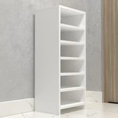 Kenzlife kapaklı ayakkabılık bosnevi mat beyaz suntalam 095*040*30 oniki çift ayakkabı kapasitesi arkalıksız thumbnail 3