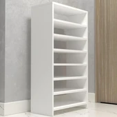 Kenzlife kapaklı ayakkabılık bosnevi mat beyaz suntalam 110*060*30 yirmibir çift ayakkabı kapasitesi arkalıksız thumbnail 3