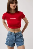 Nepo Baskılı Crop T-Shirt thumbnail 5
