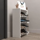 Kenzlife ayakkabılık mısri mat beyaz suntalam 065*040*20 sekiz çift ayakkabı kapasitesi arkalıksız - 2