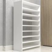 Kenzlife kapaklı ayakkabılık bosnevi mat beyaz suntalam 125*080*30 otuziki çift ayakkabı kapasitesi arkalıksız - 3