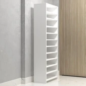 Kenzlife kapaklı ayakkabılık bosnevi mat beyaz suntalam 170*060*30 otuzüç çift ayakkabı kapasitesi arkalıksız - 3