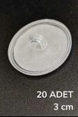 BUFFER® 20 Adet Şeffaf Yuvarlak 3 Cm Çaplı Güçlü Disk Yapışkanlar thumbnail 6