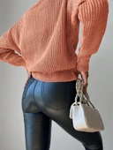 Kadın Uzun Kollu Düğme Detay Triko Bluz thumbnail 6