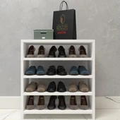 Kenzlife kapaklı ayakkabılık bosnevi mat beyaz suntalam 065*060*30 oniki çift ayakkabı kapasitesi arkalıksız thumbnail 2