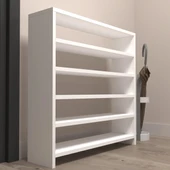 Kenzlife ayakkabılık mısri mat beyaz suntalam 080*060*20 onbeş çift ayakkabı kapasitesi arkalıksız thumbnail 3