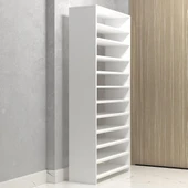 Kenzlife kapaklı ayakkabılık bosnevi mat beyaz suntalam 170*080*30 kırkdört çift ayakkabı kapasitesi arkalıksız - 3