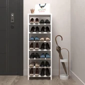 Kenzlife ayakkabılık mısri mat beyaz suntalam 110*040*20 ondört çift ayakkabı kapasitesi arkalıksız - 1