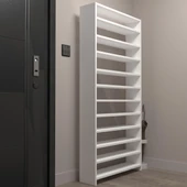 Kenzlife ayakkabılık mısri mat beyaz suntalam 183*060*20 otuzaltı çift ayakkabı kapasitesi arkalıksız thumbnail 3