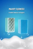 2 Adet Banyo Vücut Duş Masaj Süngeri Spa Süngeri Banyo Terapi Süngeri Paketli thumbnail 3