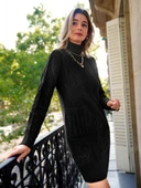 Loren Yünlü Motifli Midi Boy Triko Elbise thumbnail 12