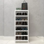 Kenzlife kapaklı ayakkabılık bosnevi mat beyaz suntalam 095*040*30 oniki çift ayakkabı kapasitesi arkalıksız thumbnail 2