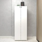 Kenzlife kapaklı ayakkabılık bosnevi mat beyaz suntalam 170*080*30 kırkdört çift ayakkabı kapasitesi arkalıksız - 1