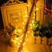 BUFFER® 10 Metre 100 Ledli 8 Fonksiyonlu Dekoratif Lambader Sarı Lamba - 1