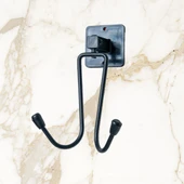 BUFFER® Kendiliğinden Yapışkanlı Siyah Paslanmaz Metal Bornoz ve Havlu Askılığı thumbnail 4