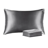 Antibakteriyel Terletmeyen İpek Saten Yastık Kılıfı 2'li 50x70 Gri thumbnail 3