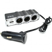 Carub Çakmak Soketi 24V Kablolu 3lü + Usb'li thumbnail 1