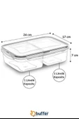 BUFFER® 2 Bölmeli 1+1 Litre Kilitli Kapaklı Erzak Saklama Kabı LC-525 - 4