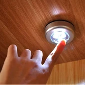 BUFFER® Kablosuz Spot Pilli Dokunmatik Led Lamba 3 Ledli Dolap Lambası - 6