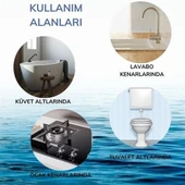 BUFFER® Gri Su Sızdırmaz  Banyo Mutfak Lavabo Küvet İzolasyon Şerit Bant - 5