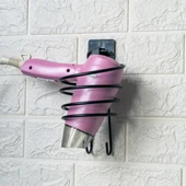 BUFFER® Kendiliğinden Yapışkanlı Siyah Paslanmaz Metal Fön Makinesi Askısı Saç Kurutma Makinesi Tutacağı thumbnail 6