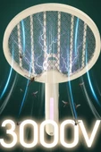 BUFFER® Tenis Raketi Tipi Masaüstü Olabilen Gece Lambalı Sinek Kovucu,Öldürücü Raket - 15