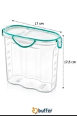 BUFFER® Kilitli Kapaklı Contalı Hava,Su Sıvı Geçirmez 1,7 Litre Erzak Saklama Kabı-SA585 - 8