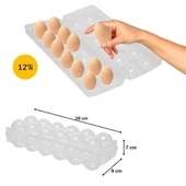 BUFFER® 12li Şeffaf Kapaklı Kilitli Yumurta Saklama Kabı Kutusu Aparatı - 3